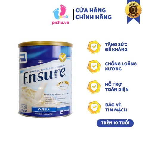 Sữa Bột Ensure Hương Vanilla (850g) Úc - Dành Cho Trẻ Trên 10 Tuổi